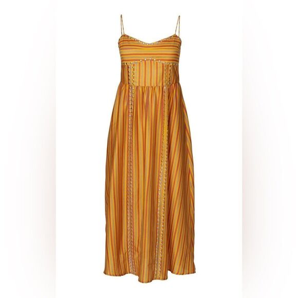 NWT Alix of Bohemia Autumn Ochre Stripe Dress - Picture 1 of 5